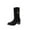 Black, variant on XUNKUSGA Wide Calf Boots for Women Slouchy Stretchy Suede Round Toe Knee High Boots Fashion Low Heel Boots for Women Casual Wide Width Winter Fall Boots with Ornaments 36-42 Beige