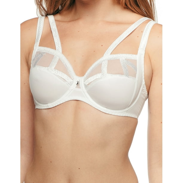 Louisa Bracq Série 47101 White Embroidered Non-Padded Underwired Full Cup  Bra 30H 
