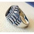 thumbnail image 3 of Black Onyx Mans Ring, Natural Black Onyx, December Birthstone, Silver Jewelry, 925 Silver Ring, Birthday Gift, Heavy Mens Ring, Arabic Design, Ottoman Style Ring, Christmas, Turkey Mens Signet Ring, 3 of 5