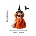 thumbnail image 2 of Halloween Hanging Witch Doll with Broom Outdoor Decor Orange 1pc, 2 of 5