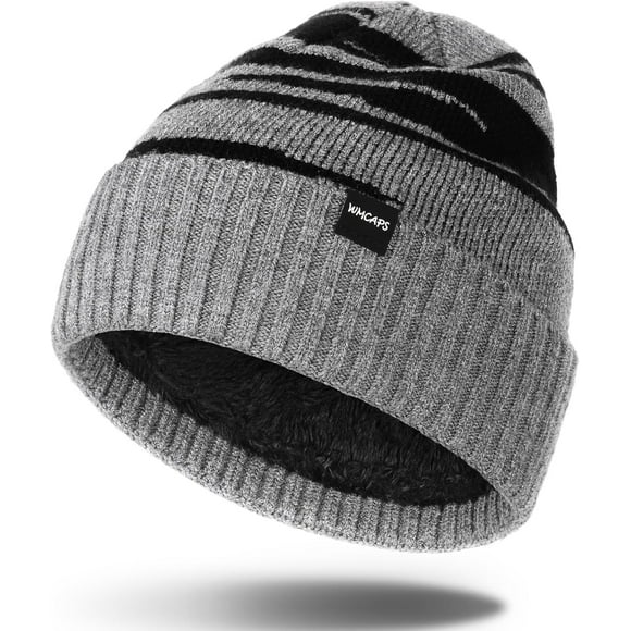shiyou-Winter Beanie Hats for Men Women, Toque with Fleece Lining Soft Warm Ski Knitted Cap