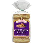 Oroweat Cinnamon Raisin Sliced English Muffins, 6 Count Bag