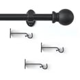 thumbnail image 5 of Threadmade Farmhouse Ball Curtain Rod, Wrought Iron - 32"W x 142"L, 5 of 6