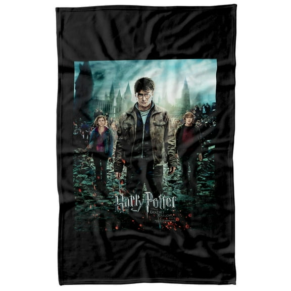 Harry Potter Deathly Hallows Part 2 Poster Fleece Blanket 36' x 58',Deathly Hallows Part 2 Poster