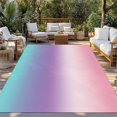 thumbnail image 2 of 5' x 7' Outdoor Rug, Pink Purple Teal Ombre Cream Outdoor Washable Rug Large Floor Carpet, Modern Abstract Art Aesthetics Non Shedding Area Rug for Outside Patio RV Porch Deck Balcony Camping, 2 of 9