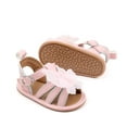 thumbnail image 4 of Xfvqtps Baby Girls Walking Shoes Hollowing Out Flower Butterfly Princess Sweet Soft Sole PU Infant Sandals Summer New Baby Sandals Rubber Sole Non Slip Baby Slippers Toddler Shoes Pink, 4 of 7