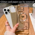 thumbnail image 2 of for iPhone 13 Pro Max Case Magnetic Glitter [ Compatible with MagSafe ], Bling Love Heart Clear Phone Case, Camera Protection Sparkly Plating Slim Soft Back Cover for Women Girls - Gold, 2 of 10