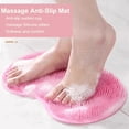 thumbnail image 5 of Shower Foot Scrubber Mat with Non-Slip Suction Cups, Foot Back Cleaning Pad Back Washer Exfoliating Bath Wash Pad, Non Slip Bathtub and Shower Mat with Suction Cups and Drain Holes (Yellow), 5 of 5