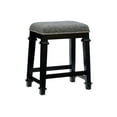 thumbnail image 3 of Linon Delimon 25" Indoor Wood Backless Counter Stool, Black/Black and Gray Tweed, 3 of 9