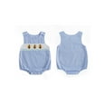 thumbnail image 2 of BemeyourBBs Thanksgiving Baby Boy Overalls Plaid Embroidery Turkey Romper, 2 of 9