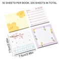 thumbnail image 2 of Hyknon Sticky Notes Sets 3×3 Inch , 4 Pack Total 200 Sheets Floral & Planner Style Memo Pads, Self-Adhesive Lined/Blank Note Tabs, Cute & Functional Notes for Office Journal Organization (A), 2 of 7