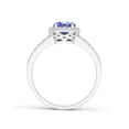 thumbnail image 2 of ANGARA Natural Oval 1.25 ct Tanzanite Split Shank Halo Ring in 14K White Gold for Women (Size-8x6mm) | December Birthstone, Birthday, Anniversary, Jewelry Gift for Women | Natural Tanzanite Ring, 2 of 4