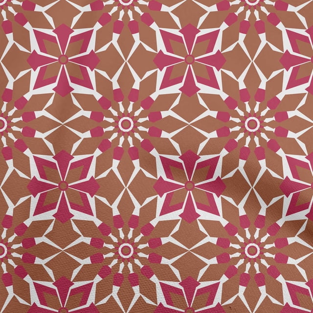 oneOone Viscose Chiffon Orange Fabric Geometric Craft Projects Decor Fabric Printed By The Yard 42 Inch Wide