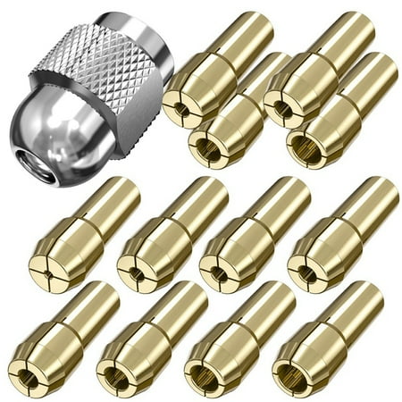 

Brass Drill Chucks Collet Bits 13 Pcs Collet Replacement 4485 Collet with 12 Collets and 1 Collet Nut for Tool