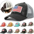 thumbnail image 5 of Casquette de Baseball Lavée Réglable en Maille avec Drapeau Décontracté Unisexe, 5 of 5