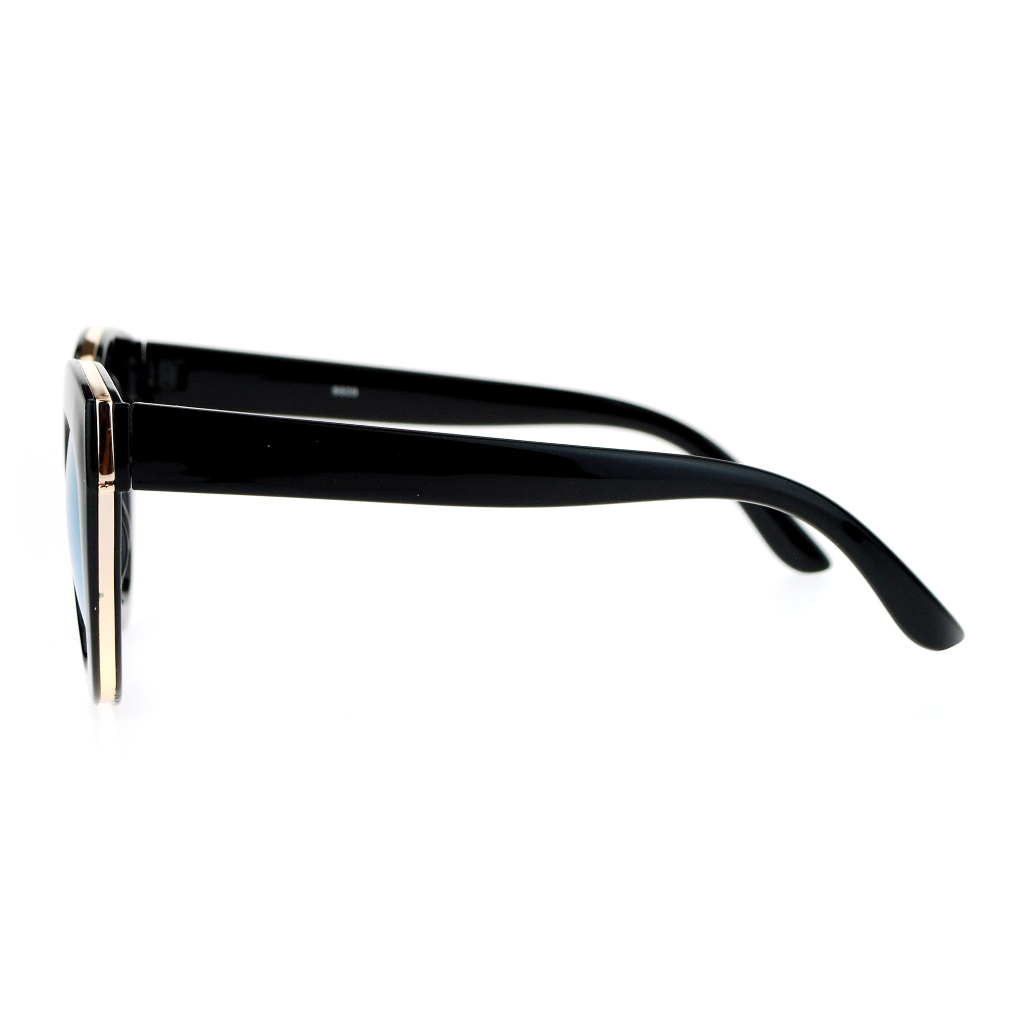 SA106 Diva Thick Plastic Oversize Cat Eye Womens Sunglasses Black Blue - image 3 of 3