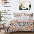 thumbnail image 4 of Orange Boho Bedding 3 Piece Duvet Cover Set Queen Size, Vintage Ethnic Tribe Abstract Art Soft Microfiber Comforter Cover with Zipper Closure & Pillowcases, Wrinkle & FadeResistant Quilt Cover, 4 of 9