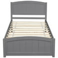 thumbnail image 2 of Harper & Bright Designs Twin Bed Frame Wood Platform Bed with Headboard Footboard and Wood Slat Support Gray, 2 of 8