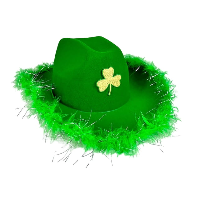AWZXDE Bucket Hat Holiday Party Irish Style Casual Performance Green Unique Edge Fishing Hats For Men
