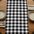 thumbnail image 5 of Table Runners 70 Inches Long Dress Scarves, St. Patrick's Day Farmhouse Coffee/Dining/Kitchen Table Decor, Holiday Table Runner, Spring Three Leaf Grass Truck Black Plaid 13x70 Inch, 5 of 9