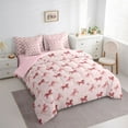 thumbnail image 4 of Homewish Rustic Western Cowgirl 7pcs Bedding Comforter Set,Farmhouse Horseshoe Horse Queen Bedding Sets,Pink Stras Print Queen Sheet Sets For Girls Teens,Microfiber Bedroom Decor Reversible, 4 of 9