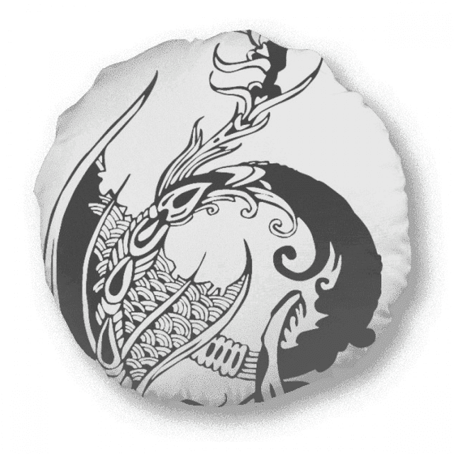Coussin de Décoration pour la Maison en Coussin à Jet Rond Traditionnel de Chine de Peinture de Dragon