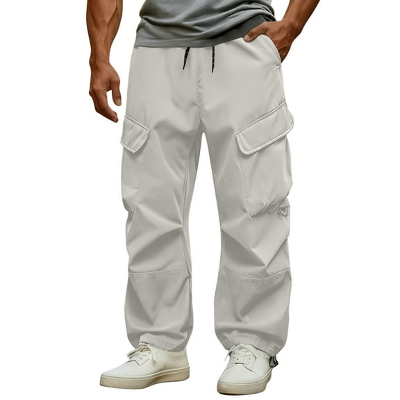 Kalauyu Men's Cargo Pants with Pockets Hiking Sweatpants Casual Athletic Windproof Waterproof Sports Outdoor Trousers Relaxed Fit