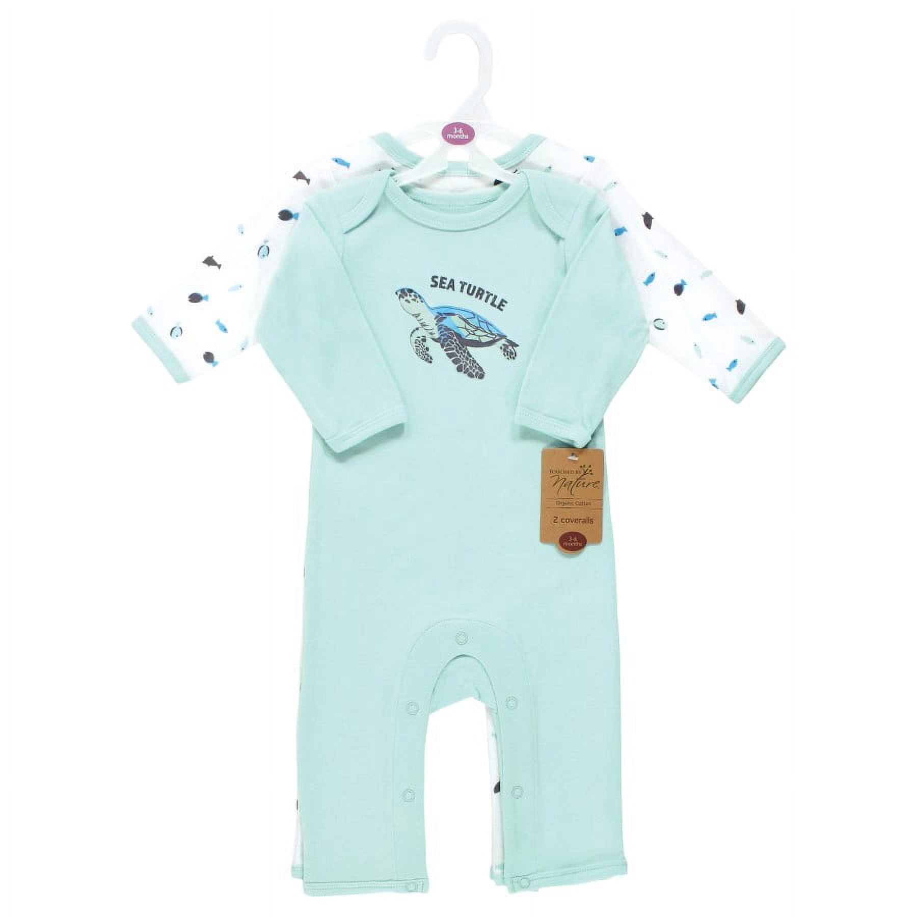 Touched by Nature Organic Cotton Coveralls, Endangered Sea Turtle, 9-12 Months