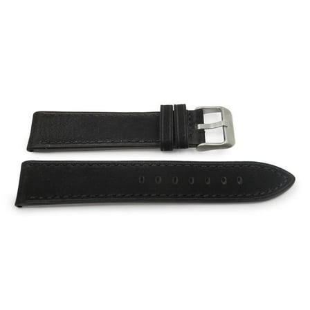 Dakota Black Soft 24mm Leather Watch Strap