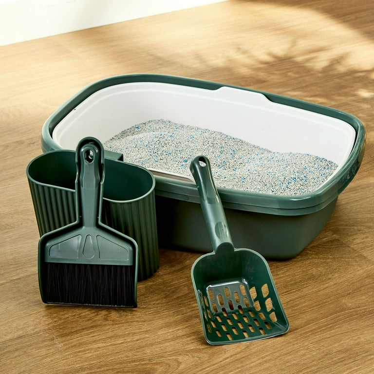 Vibrant Life 3-in-1 Litter Scoop with Sweep and Caddy, Pet Waste