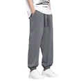 thumbnail image 2 of QSXADF Men's Casual Jogger Pants Loose Drawstring Pants Tapered Ankle Length Joggers Ice Silk Drawstring Elastic Waist Summer Light Mens Casual Trousers, 2 of 6