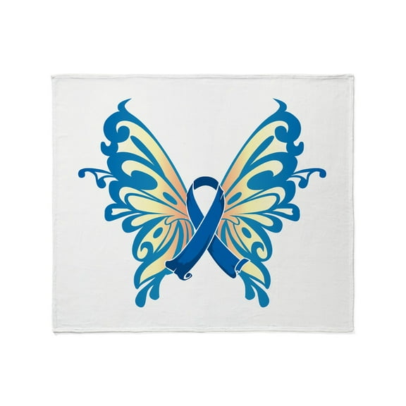 CafePress - Colon Cancer Butterfly Throw Blanket - Soft Fleece Throw Blanket, 50"x60" for All Ages