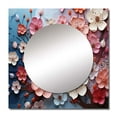 thumbnail image 2 of Designart "Apple Blossom euphony I" Apple Blossom Square Mirror Wall Decor Traditional - Large Coral Square Bathroom Mirror - Square Printed Wall Mirror Art, 2 of 5