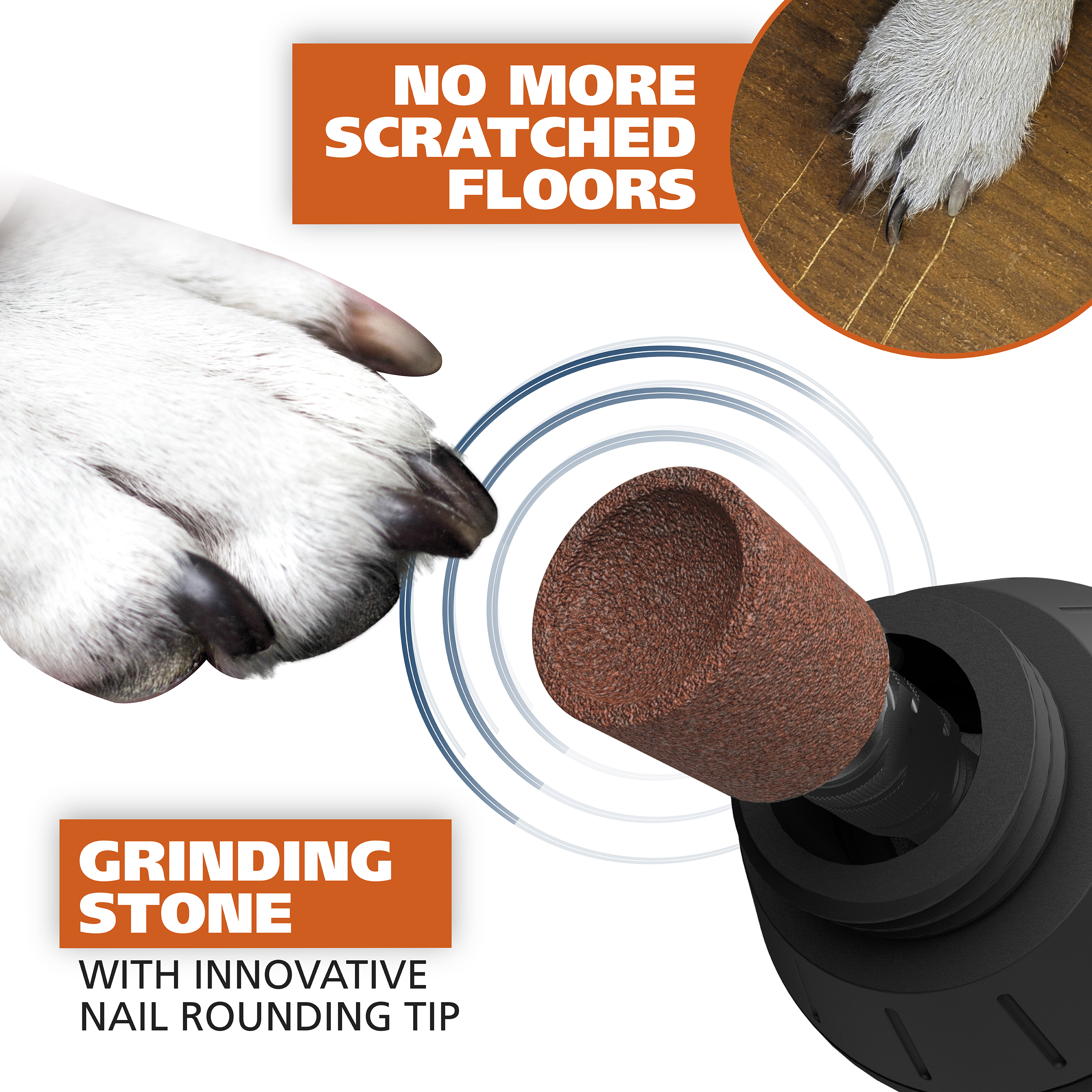 Wahl 2-Speed Battery Pet Nail Grinder, Orange/Black photo 5