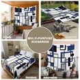 thumbnail image 6 of Navy Blue Black Grey Geometric Large Tapestry for Bedroom Wall Hanging Tapestry,Middle Century Modern Abstract Art Ceiling Backdrop Tapestries Poster Blanket Wall Decor for Living Room 86" x 104", 6 of 8