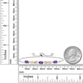 thumbnail image 3 of Gem Stone King 1.38 Ct Oval Purple Amethyst 925 Silver and 10K Yellow Gold Lab Grown Diamond Adjustable Infinity Bracelet for Women Mother's Mom Wife Her, 3 of 3