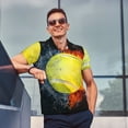thumbnail image 4 of Bingfone Tennis Ball In Fire And Water for Men's Button-down POLO Shirts, Quick-drying Shirts and T-shirts for Summer, Suitable for Vacation and Business-X-Large, 4 of 6