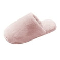 thumbnail image 6 of Scuff Slippers for Women Soft Plush Winter Warm Casual Indoor Home Nonslip Slides Slip on Bedroom House Shoes Pink 7.5, 6 of 7