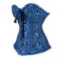 thumbnail image 3 of Corset Tops for Women Plus Size Floral Renaissance Corset Overbust Corset Lace up Corset Black Blue Size XL, 3 of 5