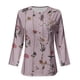 thumbnail image 2 of Gibobby Tirantes Para&nbsp;Camisa Blusa de manga cuartos con cuello en O y botones estampados de flores a la informal para mujer（Rosa， L), 2 of 4