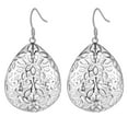 thumbnail image 2 of Floral Puff Silver Drops Matching Necklace and Earrings Set for Woman Special Occasion Birthday Holiday Anniversary, 2 of 3