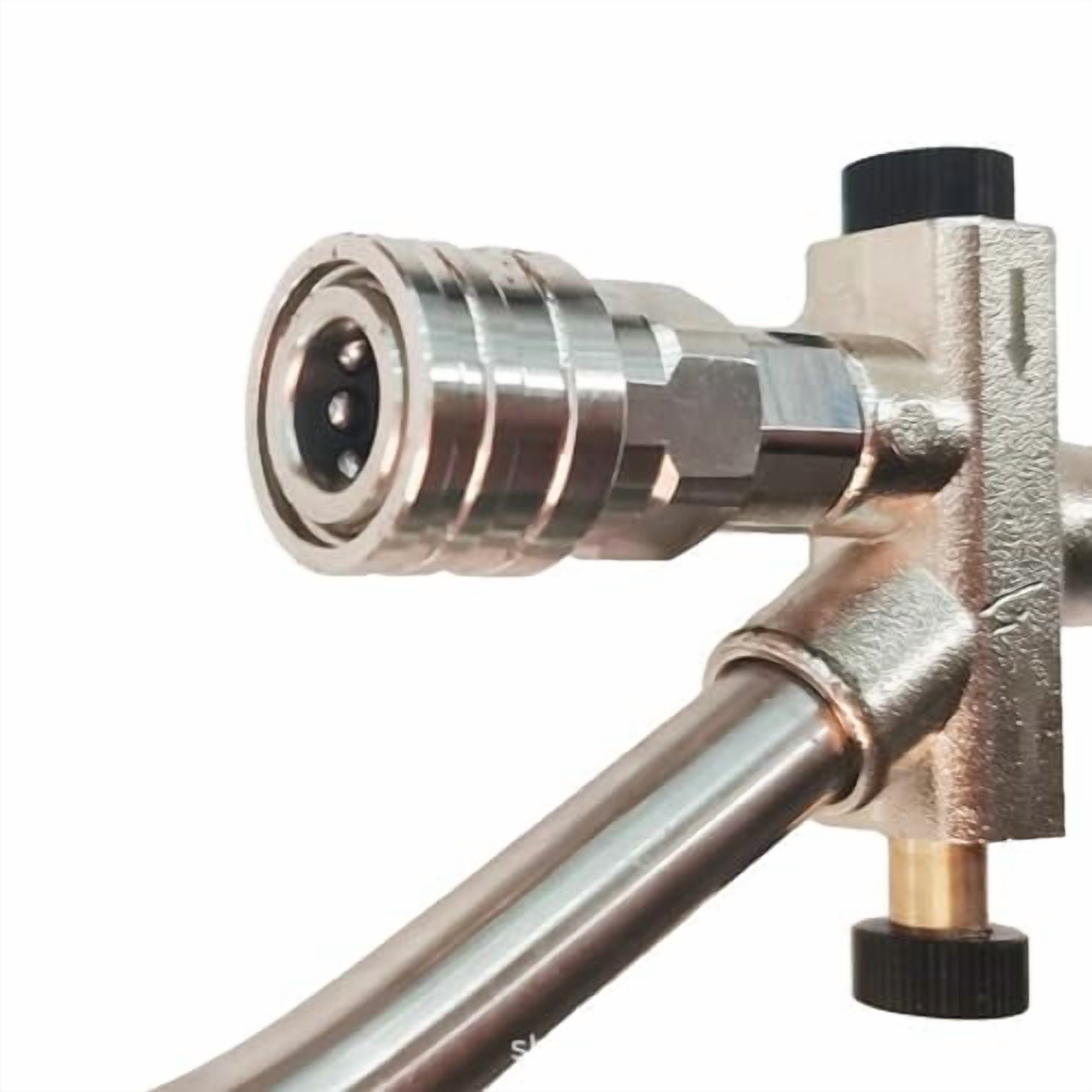 Foam Cannon Dual-Connector Accessory, 1/4'' Quick Connect Stainless Steel Pressure Washer Double Tip Attachment for Soap Cannon