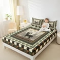 thumbnail image 4 of jejeloiu Jungle Deer Full Size Sheets,Woodland Animals Bed Sheets,Green Beige Grid Sheet Sets For Kids,Super Cozy Room Decor,4pcs, 4 of 7