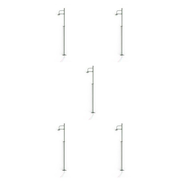 Advancent Modelo de poste de luz de tren con microdecoración de escalera, luz LED de vía férrea, lámpara de pista de un solo cabezal en Type2 NO2