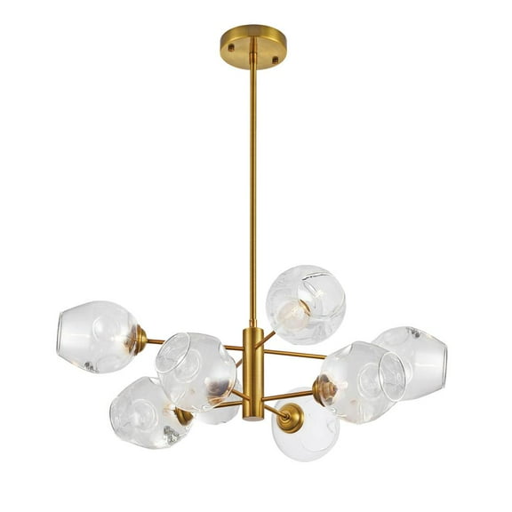 Dainolite 8LT Chandelier, VB with Clear Glass