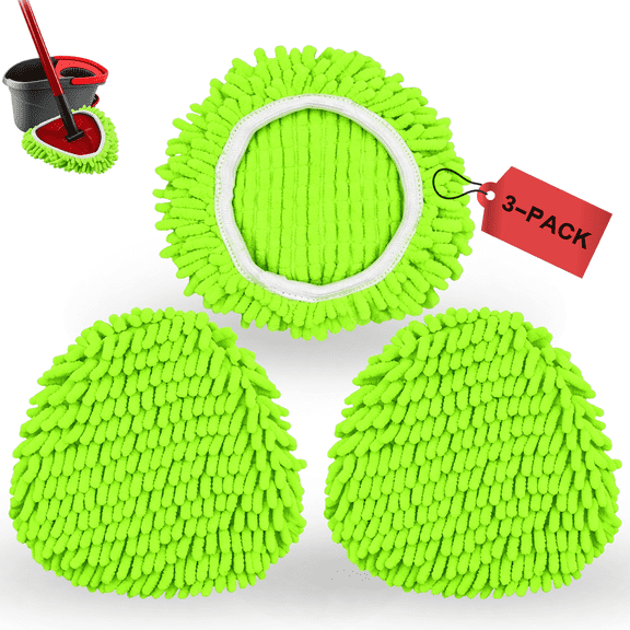LOVECO 3-PCS Replacement Mop Cloths Pads for O-Cedar EasyWring Spin Microfiber Chenille
