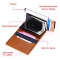 thumbnail image 4 of Credit Card Holder Wallet Men Women RFID Aluminium Bank Cardholder Case Vintage Leather Wallet with Money Clips, 4 of 6