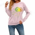 thumbnail image 4 of Women's Crew Neck Sweatshirts Cute Graphic Graphic Print Long Sleeve Pullover Tops Casual Loose Stylish Outfit (S, Pink), 4 of 5