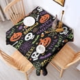 thumbnail image 2 of Halloween Spooky Words and Icons Pattern Square Tablecloth,Waterproof Square Table Cover,Wipeable Spillproof Washable Table Cover for Home Kitchen Party Decor 42"X42"(107x107cm), 2 of 6
