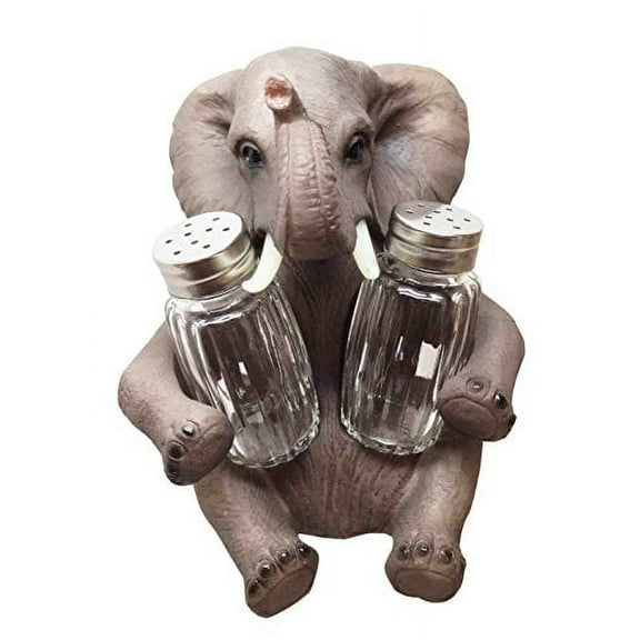 PACHY SPICE SITTING ELEPHANT SALT PEPPER SHAKERS HOLDER FIGURINE STATUE